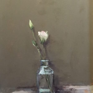 Lisianthus in Square Bottle