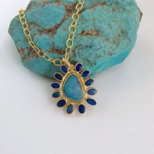 Australian Opal Daisy Pendant