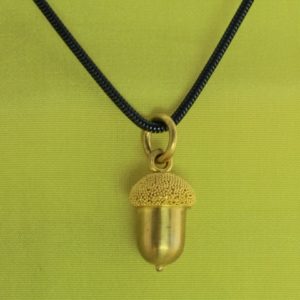 Petite Gold Acorn Pendant with Granulation