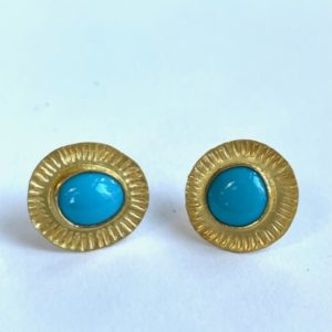 Sleeping Beauty Turquoise Sunburst Earrings
