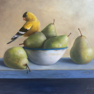 Gold Finch and Pears