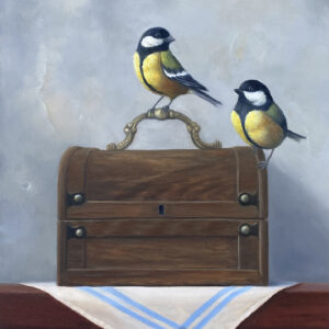 Two Great Tits on a Chest